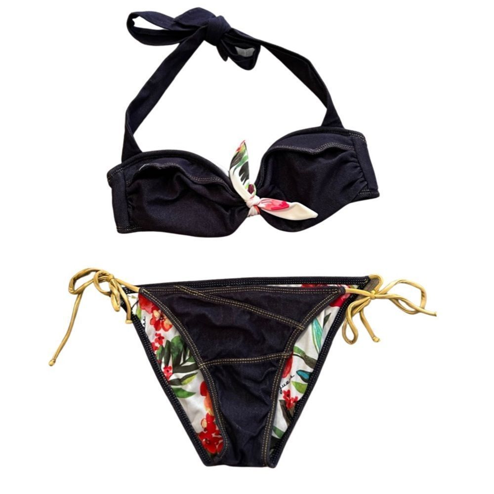 Guess Denim Jean Bikini Set Size small